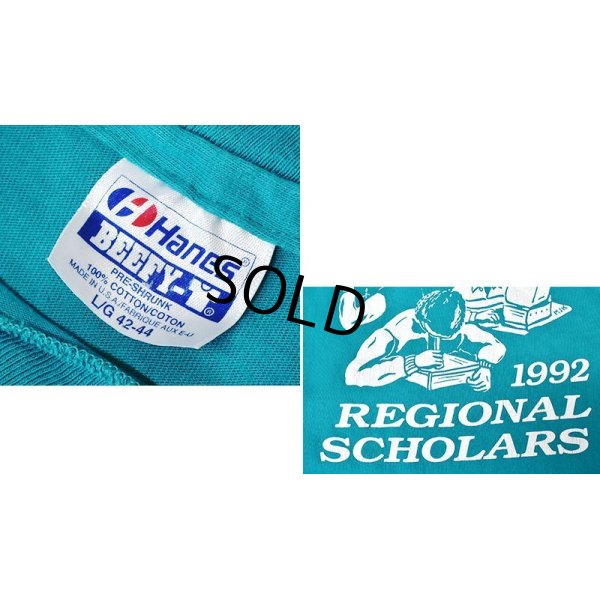 画像2: 90's【USA製】【ビンテージ】ヘインズ【hanes】【エメラルドグリーン】【discovery regional scholars】【Ｔシャツ】【サイズL】 