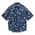 画像1: 【ビンテージ】【DOCKERS】ドッカーズ【リーバイス】【紺】ペイズリー柄【レーヨンｘコットン】【比翼仕立て】【半袖シャツ】【サイズＬ】<br> (1)