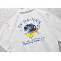 80's~ USA製【ビンテージ】【SH-NA-NA’S】【白】【バックプリント】【半袖シャツ】オープンカラーシャツ【サイズＬ】 