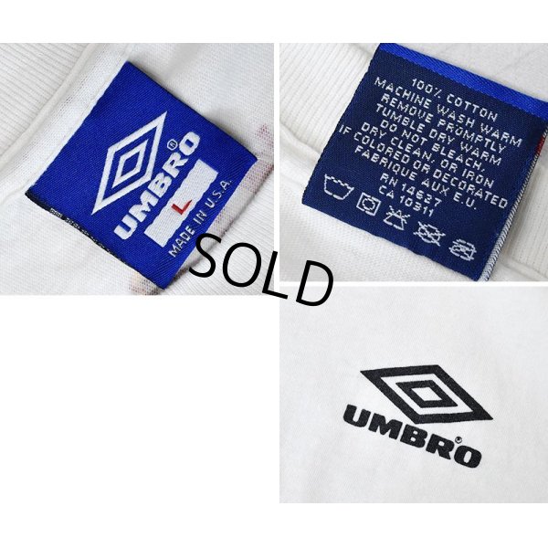 画像2: USA製【ビンテージ】【umbro】アンブロ【白】サッカーボール【バックプリント】【Tシャツ】【サイズＬ】 