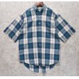 画像1: 【ビンテージ】【DOCKERS】ドッカーズ【リーバイス】【青x緑x白】【チェック】【ボタンダウン半袖シャツ】【サイズＳ】<br> (1)