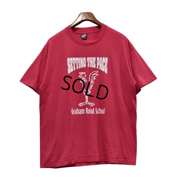 画像1: 90's 【USA製】 ビンテージ【FRUIT OF THE LOOM】フルーツオブザルーム【ロードランナー】【ピンク】【SETTING THE PACE】Graham Road School 【Tシャツ 】 サイズＸＬ 