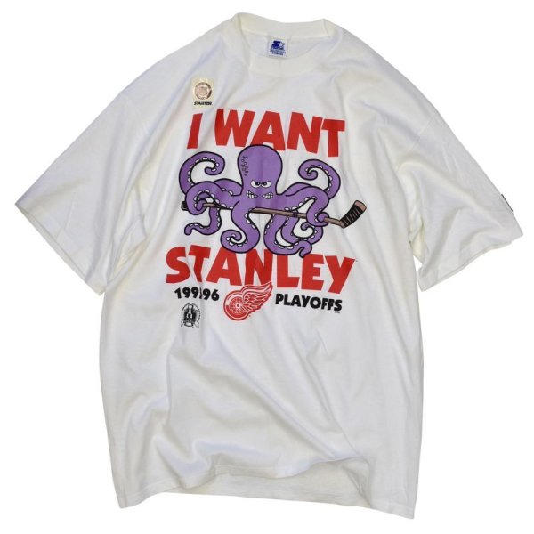 画像1: 【デッドストック】90’s【USA製】ビンテージ【STARTER】スターター I Want Stanley【白】オクトパス【Tシャツ】サイズXL 