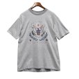 画像1: 90's【USA製】グレーｘ白 ボーダー 【great seal)】国章 ワシントンDC【Ｔシャツ】【サイズL】<br> (1)