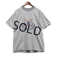 90's【USA製】グレーｘ白 ボーダー 【great seal)】国章 ワシントンDC【Ｔシャツ】【サイズL】 