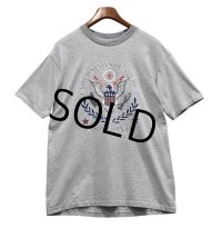 90's【USA製】グレーｘ白 ボーダー 【great seal)】国章 ワシントンDC【Ｔシャツ】【サイズL】 