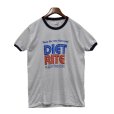 画像1: 80’ｓ【USA製】デッドストック【ビンテージ】【calcru】【白ｘ紺】【DIET RITE SUGER FREE COLA】コーラ【リンガーＴシャツ】【サイズXL】<br> (1)