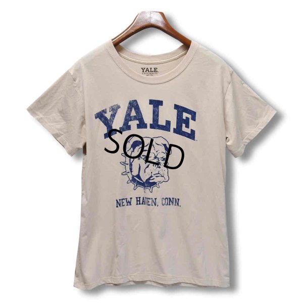 画像1: 【ビンテージ】【ベージュｘ青】YALE UNIV【ブルドッグ】【Ｔシャツ】【サイズXL】 