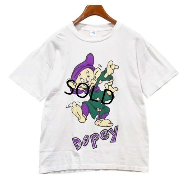 画像1: 90’s~【ビンテージ】【KING】七人の小人【DOPEY】ドーピー【白雪姫】ディズニー【白】Tシャツ【サイズL】 