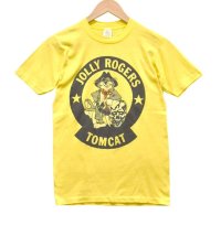 【USA製】【ビンテージ】【シングルステッチ】イエロー【JOLLY ROGERS TOMCAT】【Tシャツ】【サイズS】 