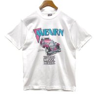 ほぼ未使用‼ 90's USA製 ビンテージ【FRUIT OF THE LOOM 】フルーツオブザルーム【白】【AUBURN CAR SHOW】【Tシャツ】【サイズM】 