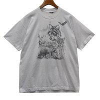 90's【USA製】ビンテージ【SCREEN STARS】スクリーンスターズ シングルステッチ【オオカミ】 動物【Tシャツ】【サイズXL】 