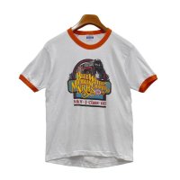 ほぼ未使用‼【80's】USA製【ビンテージ】【Hanes】ヘインズ【白ｘ赤】機関車【リンガーＴシャツ】【サイズＭ】 