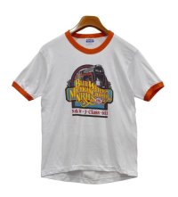 ほぼ未使用‼【80's】USA製【ビンテージ】【Hanes】ヘインズ【白ｘ赤】機関車【リンガーＴシャツ】【サイズＭ】 