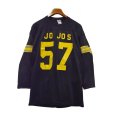 画像1: 80's〜【USA製】ビンテージ【JoJos 57】ジャージ素材【黒×黄】【フットボールＴシャツ】【サイズL程度】<br> (1)