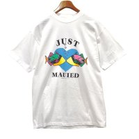 ほぼ未使用‼ 80’ｓ【USA製】【ビンテージ】【HL MILLER】【JUST MUIED】【魚】【KISS】白【Ｔシャツ】【サイズL】 