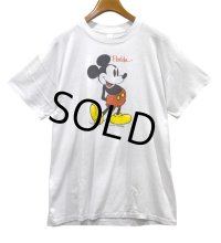 80's【USA製】【ビンテージ】【ディズニー】【白】【ミッキーマウス】Ｔシャツ【サイズXL】 