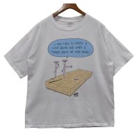 80's【USA製】【ビンテージ】【OFF THE MARK】漫画【マーク・パリシ】【釘】白【Tシャツ】【サイズＸＬ】 