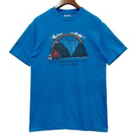 90's【USA製】【ビンテージ】ヘインズ【hanes】【jack harter helicopters】ヘリコプター 虹【青】HAWAII【Ｔシャツ】【サイズＬ】 