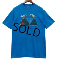 90's【USA製】【ビンテージ】ヘインズ【hanes】【jack harter helicopters】ヘリコプター 虹【青】HAWAII【Ｔシャツ】【サイズＬ】 