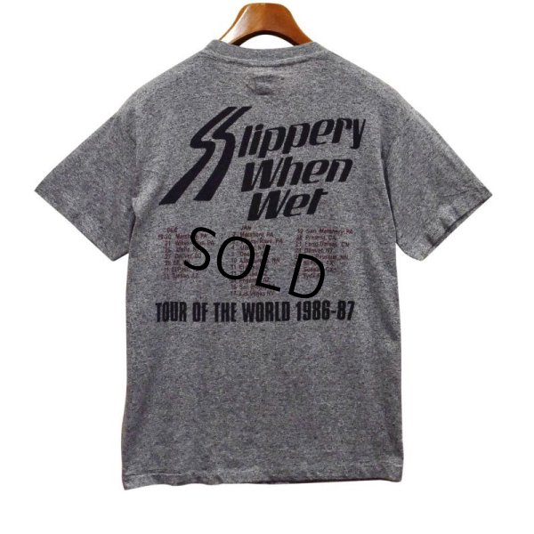 画像3: 80's【USA製】ビンテージ【BON JOVI】【ボン ジョビ】杢グレー【Slippery when wet】【バンドＴシャツ】ロックＴシャツ ツアーＴ【サイズL】  