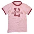 画像2: 70's【USA製】【ビンテージ】【チャンピオン】染み込み【マサチューセッツ大学】カレッジTシャツ【霜降り赤】【リンガーＴシャツ】【サイズM】<br> (2)