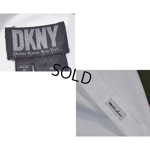 画像2: ビンテージ【DKNY】【ダナキャランニューヨーク】比翼仕立て【スタンドカラーシャツ】白シャツ【サイズＭ】  