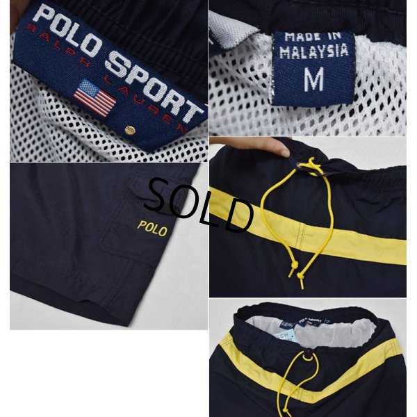 画像2: 【POLO SPORT】ポロスポーツ【ラルフローレン】【紺ｘ黄色ライン】【ショートパンツ】【バギーズショーツ】 【サイズＭ】 