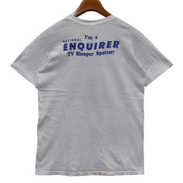 画像5: 【70's〜】【USA製】【ビンテージ】【Hanes】ヘインズ【I’m a National Enquirer TV Blooper Spotter!】【白】【Tシャツ】【サイズＭ】 