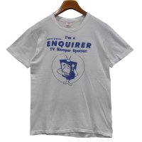 【70's〜】【USA製】【ビンテージ】【Hanes】ヘインズ【I’m a National Enquirer TV Blooper Spotter!】【白】【Tシャツ】【サイズＭ】 