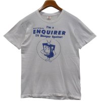 【70's〜】【USA製】【ビンテージ】【Hanes】ヘインズ【I’m a National Enquirer TV Blooper Spotter!】【白】【Tシャツ】【サイズＭ】 