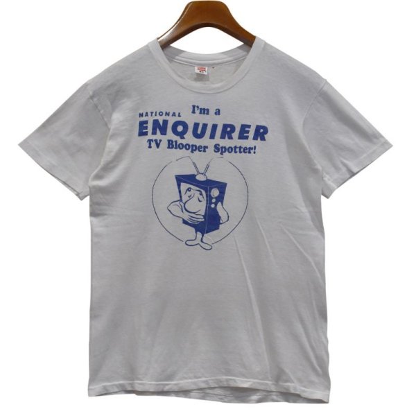 画像1: 【70's〜】【USA製】【ビンテージ】【Hanes】ヘインズ【I’m a National Enquirer TV Blooper Spotter!】【白】【Tシャツ】【サイズＭ】 