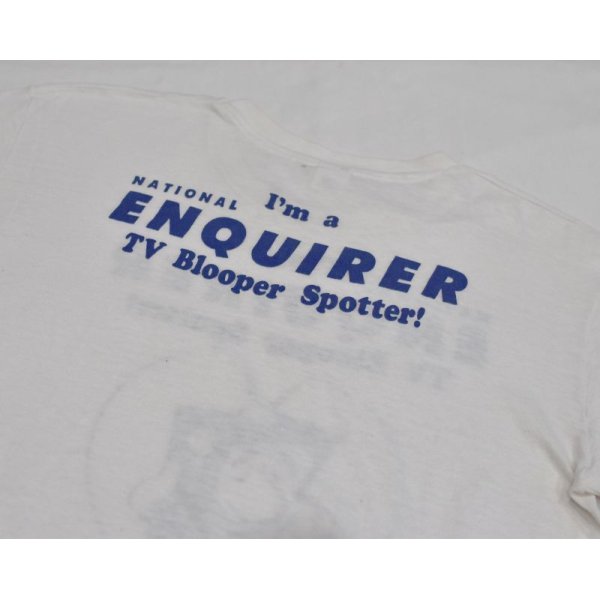 画像4: 【70's〜】【USA製】【ビンテージ】【Hanes】ヘインズ【I’m a National Enquirer TV Blooper Spotter!】【白】【Tシャツ】【サイズＭ】 