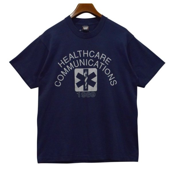 画像1: 90's【USA製】ビンテージ【スクリーンスターズ】 アスクレピオスの杖【health care communications】スターオブライフ 紺【Tシャツ】【サイズXL】 