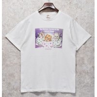 ビンテージ【FRUIT OF THE LOOM】【フルーツオブザルーム】【THE HUMANE SOCIETY】【猫】白【 Tシャツ】 サイズL 