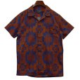 画像1: 【ビンテージ】【Pendleton】ペンドルトン【青ｘオレンジ】ネイティブ柄【ハワイアンシャツ】【サイズＭ】<br> (1)