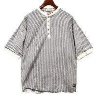 【ビンテージ】【Levi's】【リーバイス】【ストライプ柄】【ヘンリーネックTシャツ】【サイズM】 