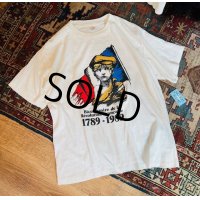 80's【USA製】【ビンテージ】シングルステッチ【レ・ミゼラブル】フランス革命【白】Ｔシャツ XL程度 