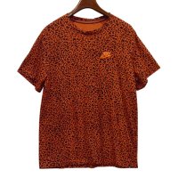 【ナイキ】【NIKE】【ヒョウ柄】胸ロゴ【赤ピンクｘ黒】【Ｔシャツ】【サイズＬ】 