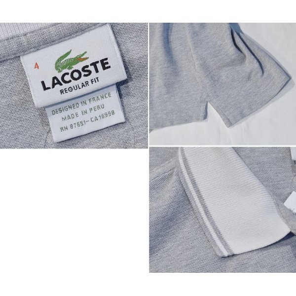 画像2: 【LACOSTE】【ラコステ】【グレー×白襟】【ポロシャツ】【サイズ４】 