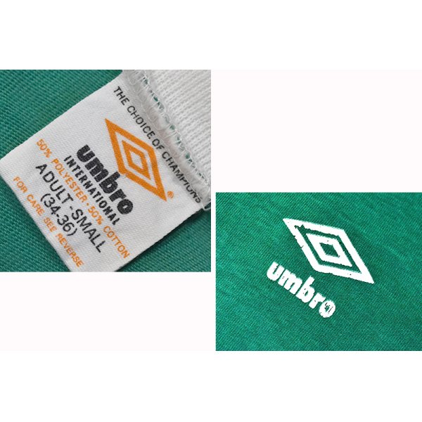 画像2: ビンテージ【UMBRO】【アンブロ】【緑×白】ロゴライン【ロンT】【サイズS】 