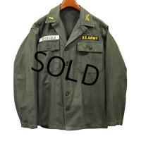 【~60's】【U.S.ARMY 】【米軍実物】【ビンテージ】【OG107】平ボタン【ユーティリティシャツ】【M程度】 