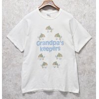 ビンテージ【GILDAN】【ギルダン】Grandpa’ｓKeepers【魚プリント】【Tシャツ】【サイズＬ】 