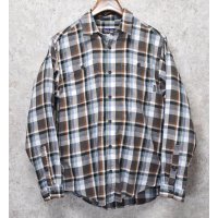 【パタゴニア】patagonia【オーガニックコットンシャツ】【茶×青×白】【チェックシャツ】コットンシャツ【サイズＳ】 