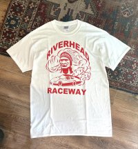 ビンテージ【GILDAN】【ギルダン】RIVERHEAD RACEWAY【インディアン】【ヘッド】白【Tシャツ】【サイズＬ】 