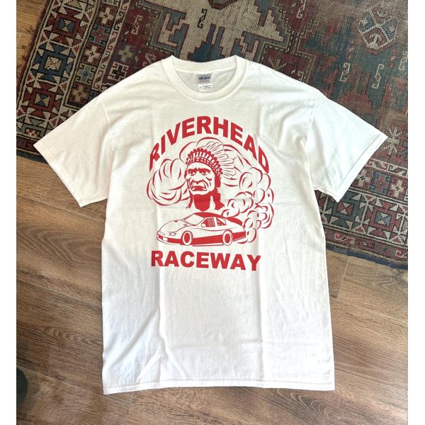 画像1: ビンテージ【GILDAN】【ギルダン】RIVERHEAD RACEWAY【インディアン】【ヘッド】白【Tシャツ】【サイズＬ】 