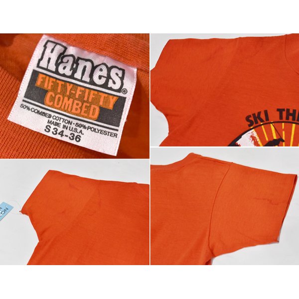 画像2: 80's【USA製】【ビンテージ】ヘインズ【hanes】SKI THE BIG ONE【赤】スキープリント【ジャクソンホール】【Ｔシャツ】【サイズS】 