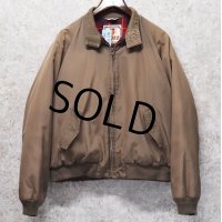 ビンテージ【BARACUTA】【バラクータ】【ブラウンｘ裏地赤チェック】【中綿入り】ジップアップブルゾン【ＵＳ44Ｒ】 