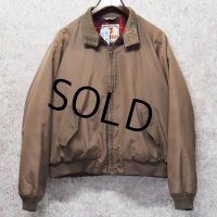 ビンテージ【BARACUTA】【バラクータ】【ブラウンｘ裏地赤チェック】【中綿入り】ジップアップブルゾン【ＵＳ44Ｒ】 