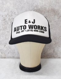 【E＆J AUTO WORKS】E＆Jオートワークス【白×黒】【トラッカーキャップ】  